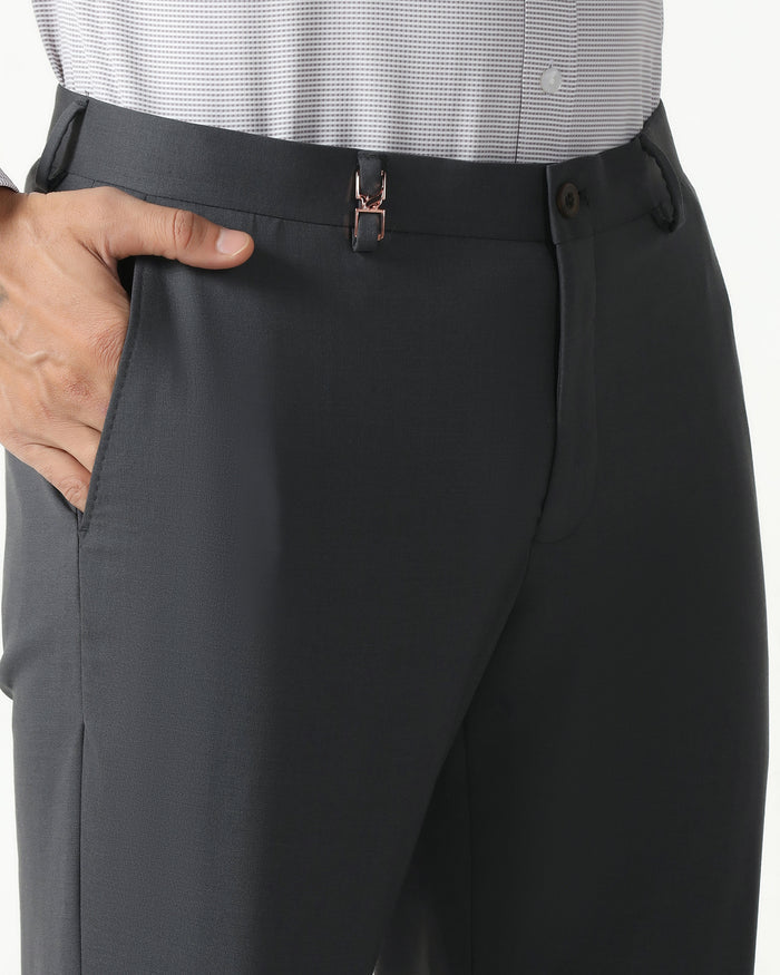 Grey Luxe Solid Trouser - Meter
