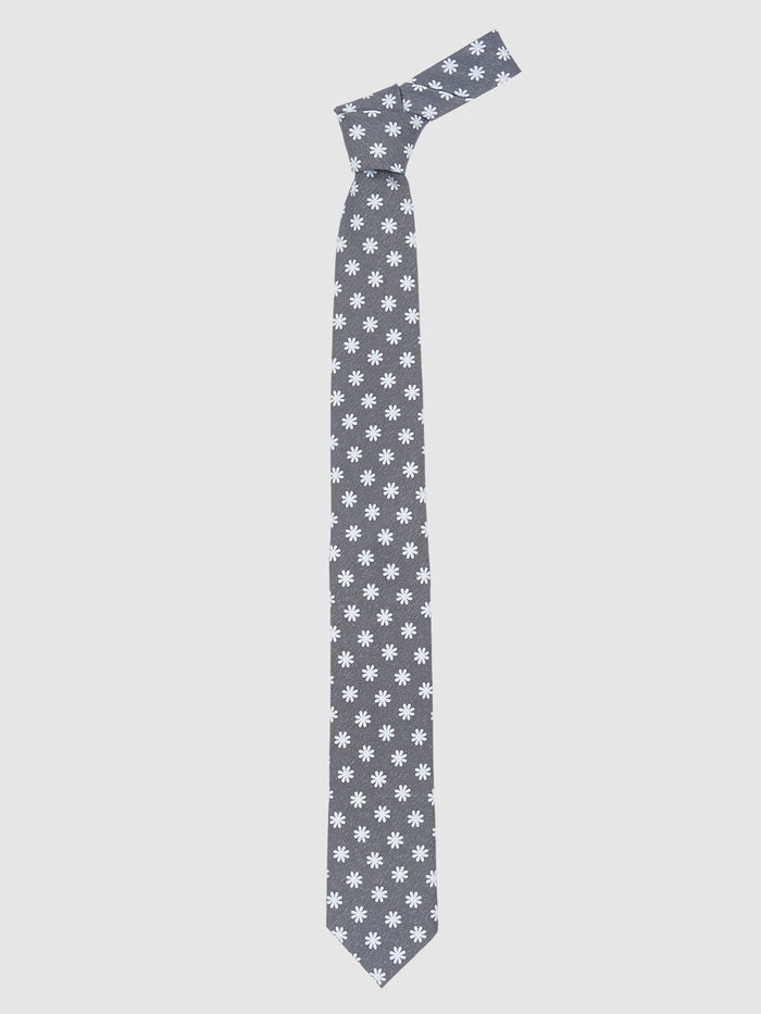 Grey Printed Tie