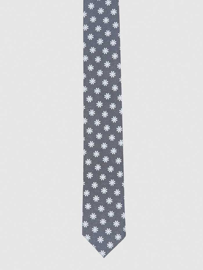 Grey Printed Tie