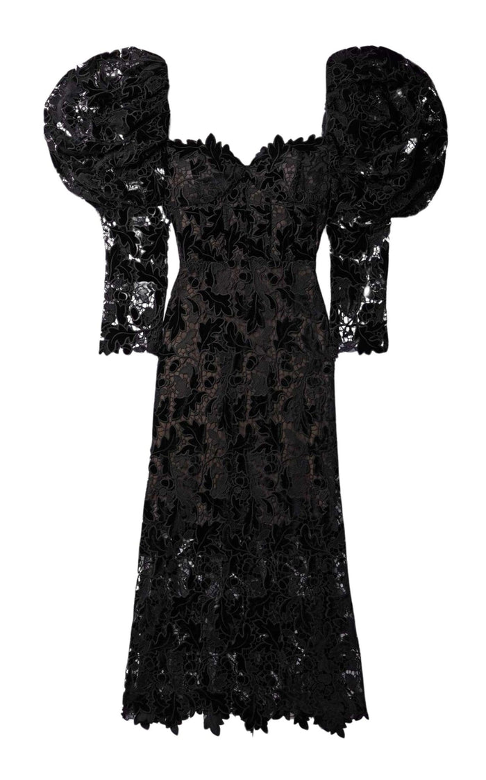 Oscar de la Renta Guipure Lace Midi Dress - Runway Catalog