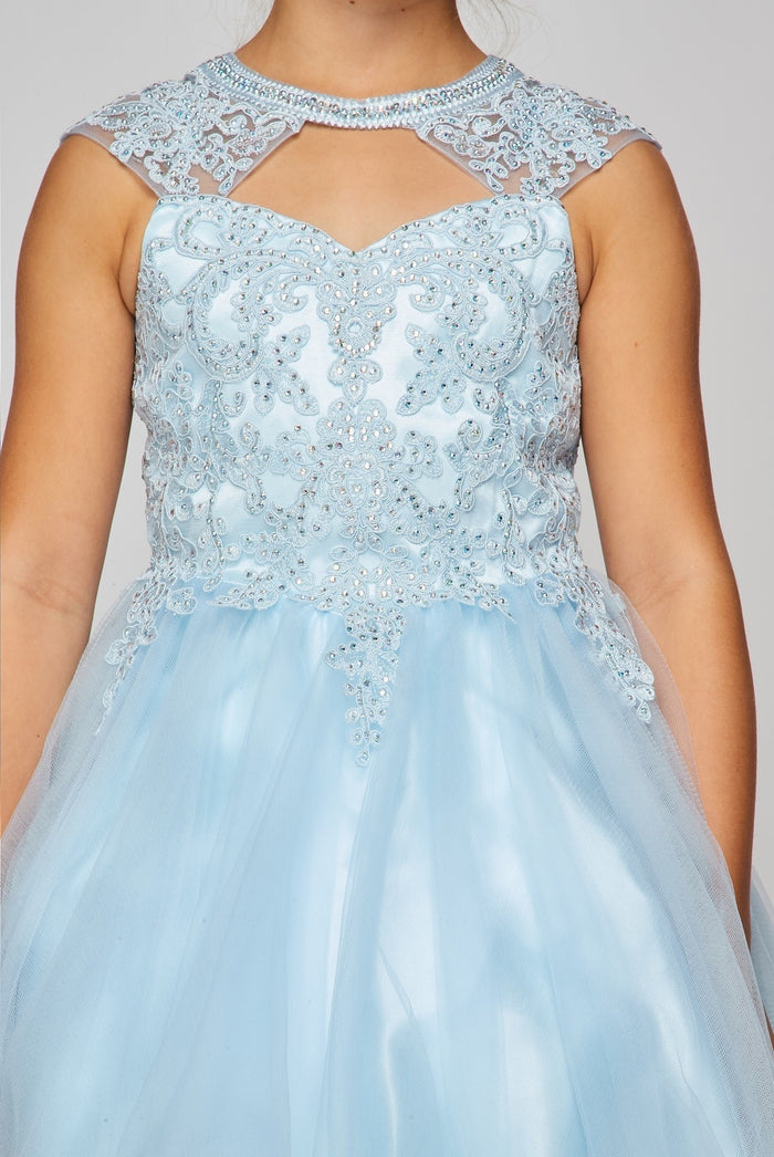Halter Lace Stone Tulle Party Dress by Cinderella Couture USA 5083