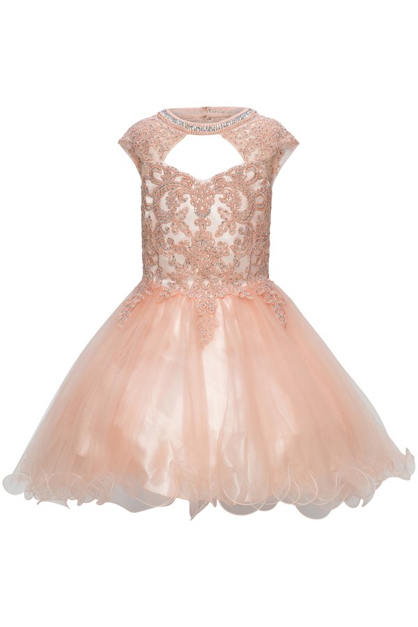 Halter Lace Stone Tulle Party Dress by Cinderella Couture USA 5083