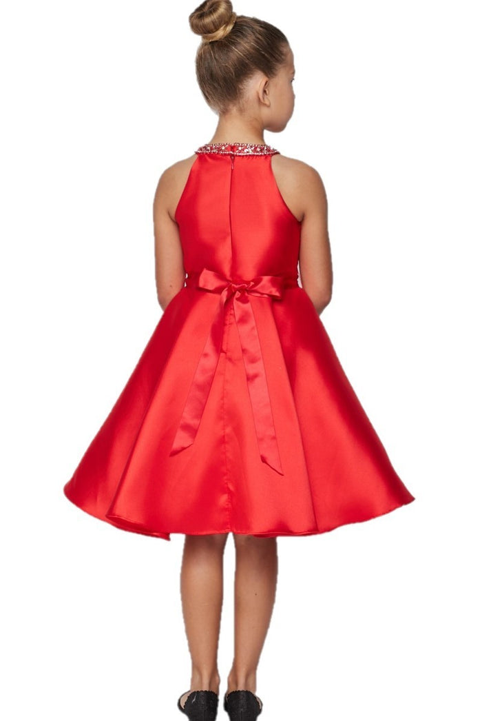 Halter Rhinestone Girl Party Dress by Cinderella Couture USA 5073