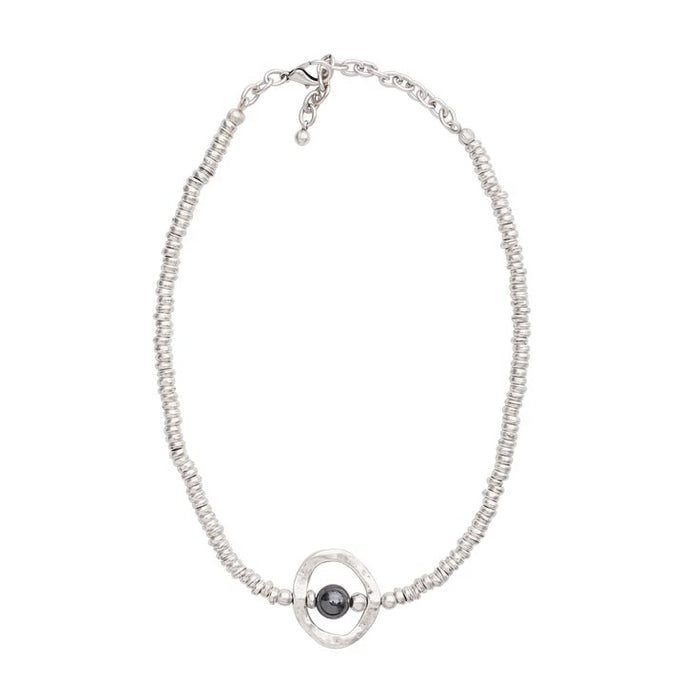 Handmade Silver-Plated Hematite Necklace