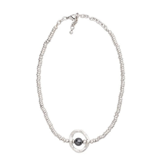 Handmade Silver-Plated Hematite Necklace