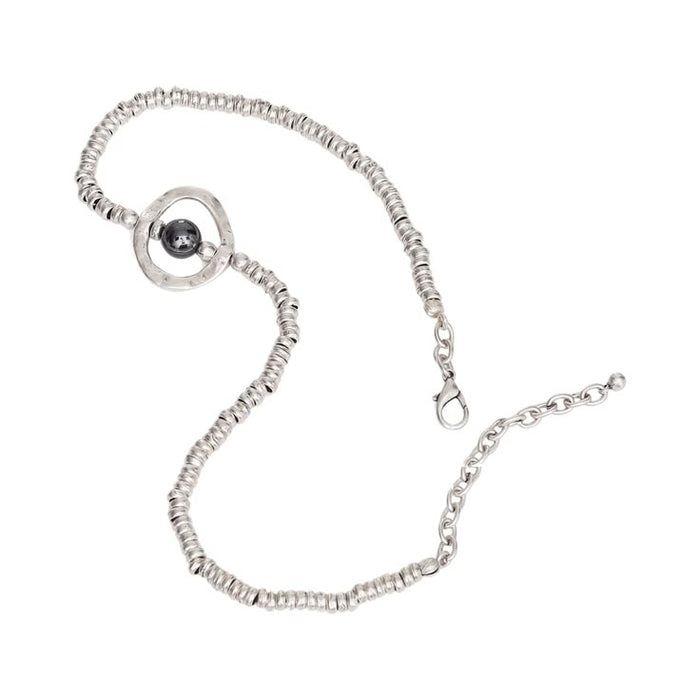 Handmade Silver-Plated Hematite Necklace