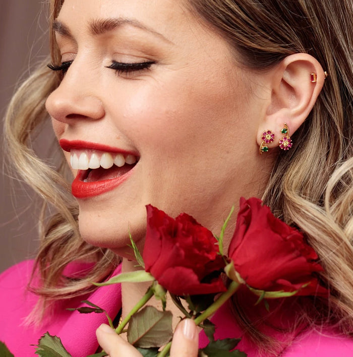 Hannah Martin Mismatched Flower Stud Earrings