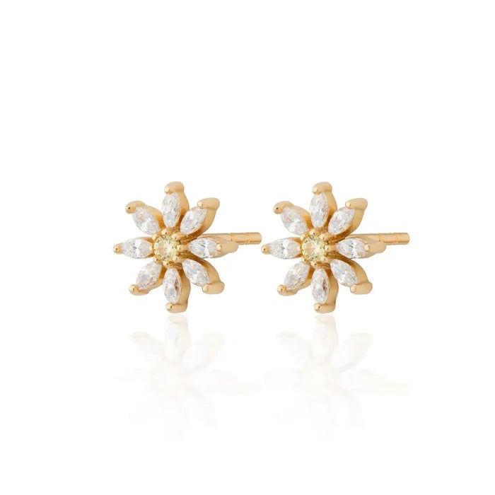 Hannah Martin Sparkling Flower Stud Earrings