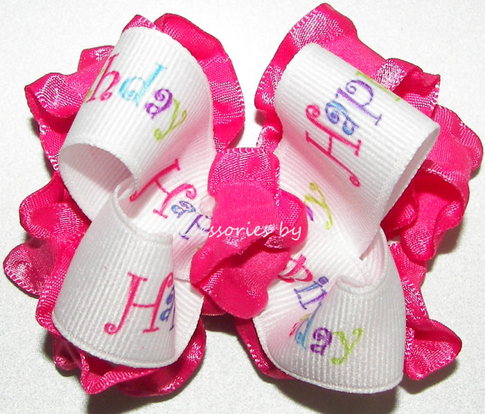Happy Birthday Ruffle Bow Socks