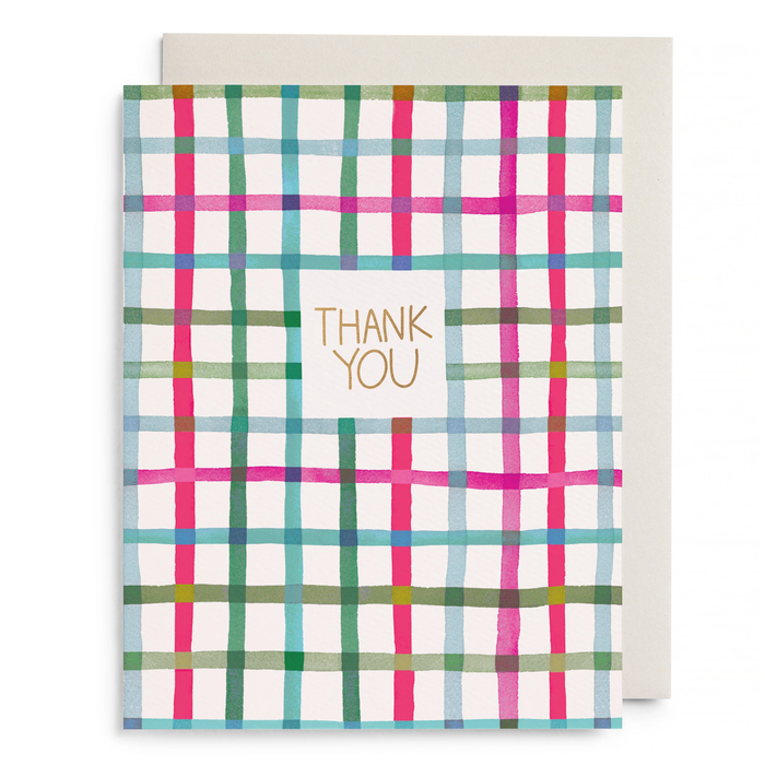 Happy Plaid Thank You Notes Set 6