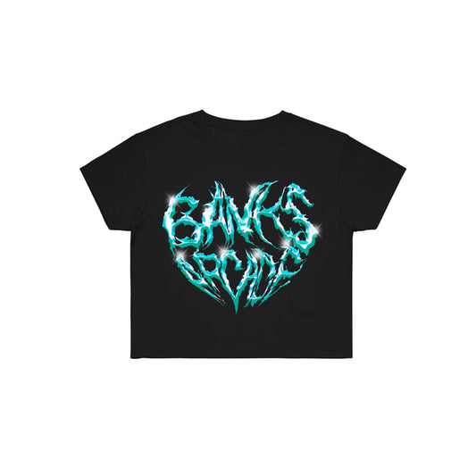 banks arcade Heart Logo - Black Crop Top