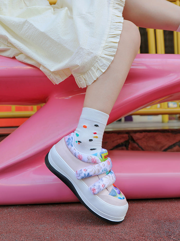 Heart Pattern Round-Toe Flats