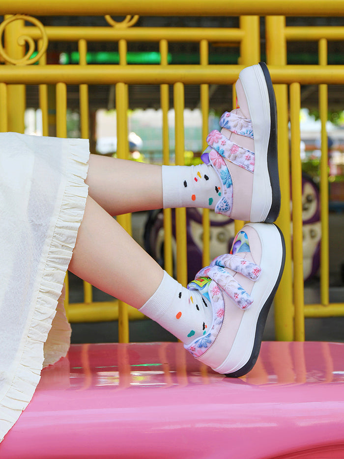 Heart Pattern Round-Toe Flats