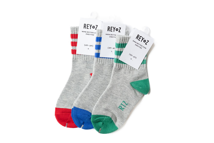 Heather Grey & Blue Stripe Socks