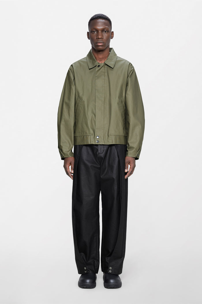 RAINS Heavy Woven Overshirt Moss Long Sleeve