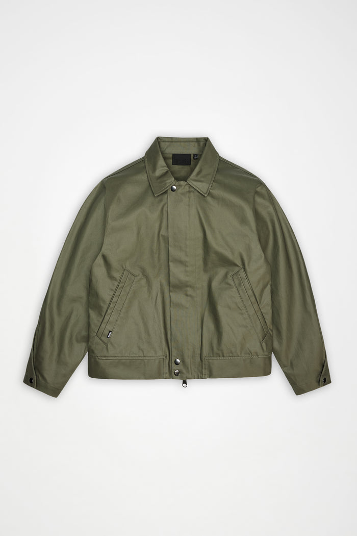 RAINS Heavy Woven Overshirt Moss Long Sleeve