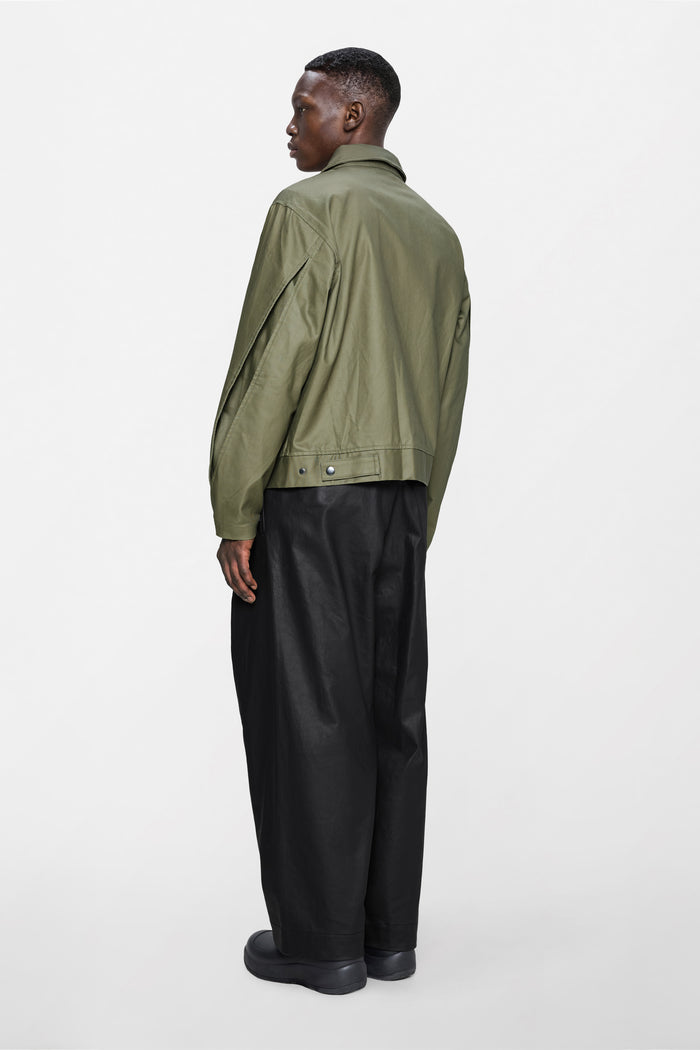 RAINS Heavy Woven Overshirt Moss Long Sleeve