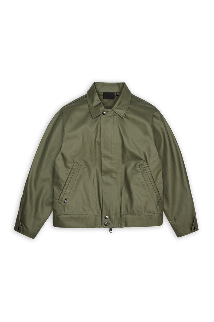 RAINS Heavy Woven Overshirt Moss Long Sleeve