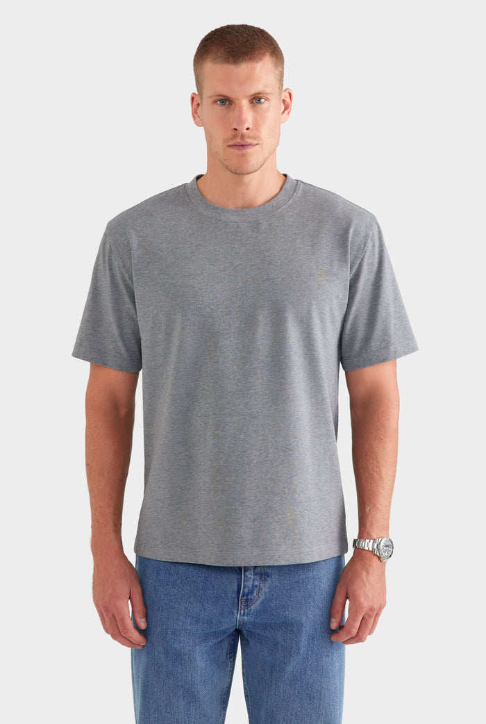 Heavyweight Standard Cotton T Shirt - Dark Grey Marl