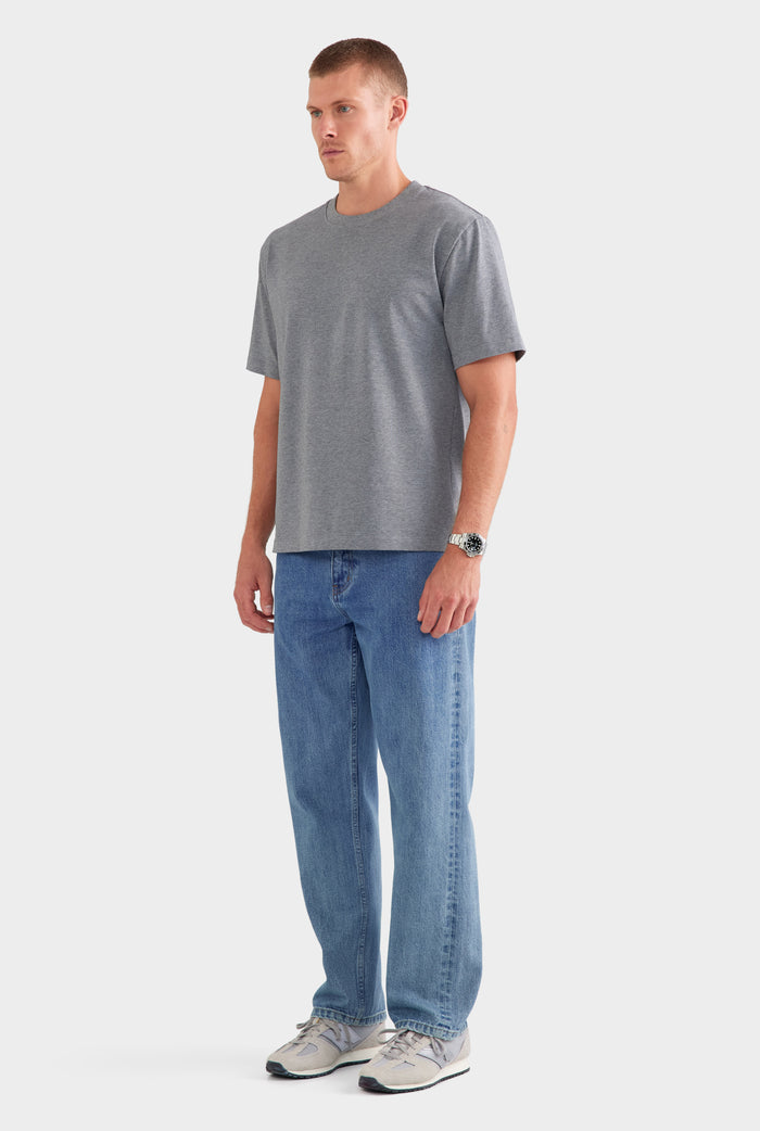 Heavyweight Standard Cotton T Shirt - Dark Grey Marl