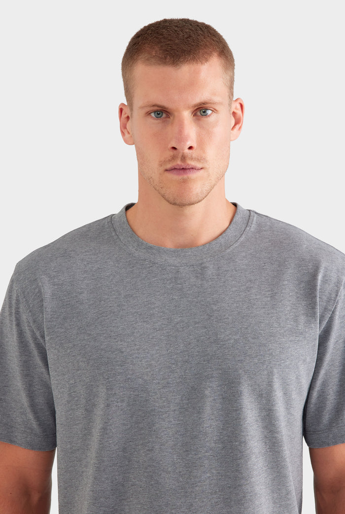 Heavyweight Standard Cotton T Shirt - Dark Grey Marl