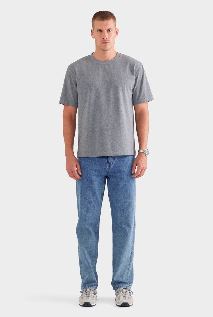 Heavyweight Standard Cotton T Shirt - Dark Grey Marl