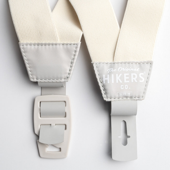 HIKERS® Button Fly Suspenders - Undy White