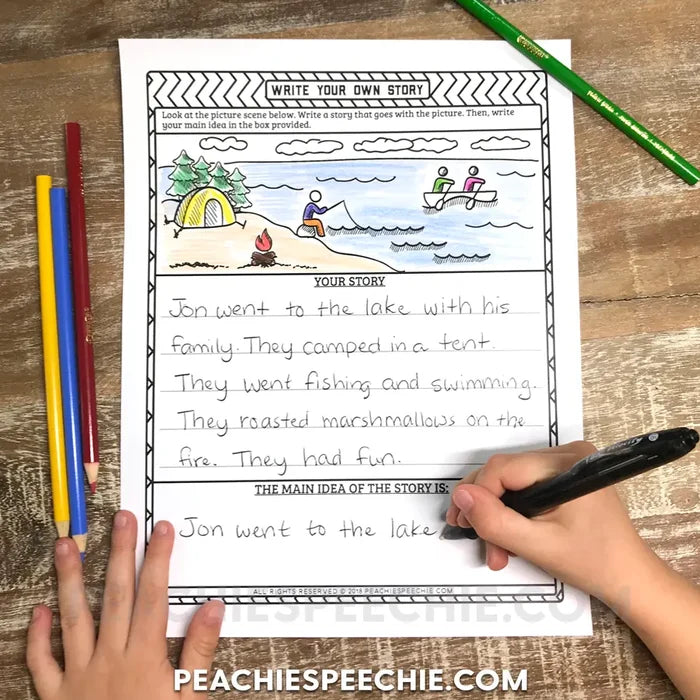 I Can Determine the Main Idea: No-Prep Workbook - Materials peachiespeechie.com