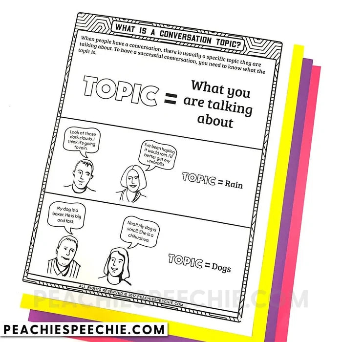 I Can Have Conversations: No-Prep Social Language Workbook - Materials peachiespeechie.com