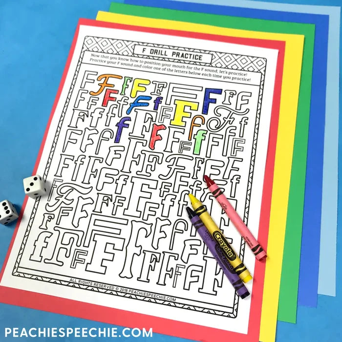 I Can Say the F and V Sounds: Articulation Workbook - Materials peachiespeechie.com