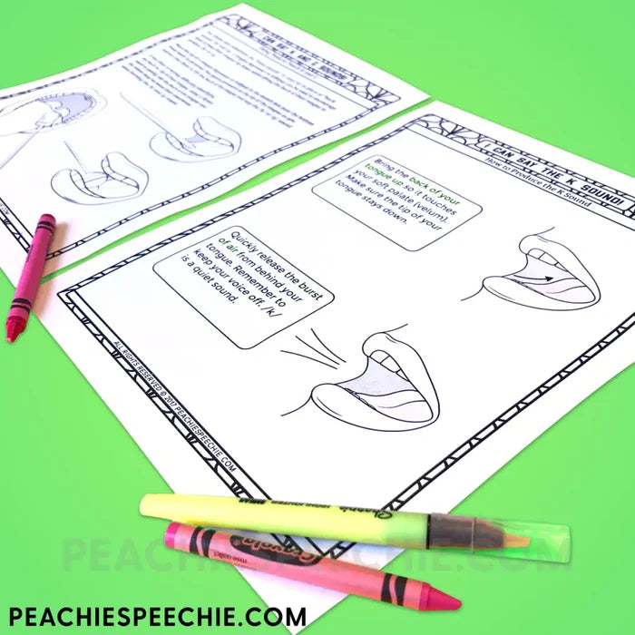 I Can Say the K and G Sounds: Articulation Workbook - Materials peachiespeechie.com