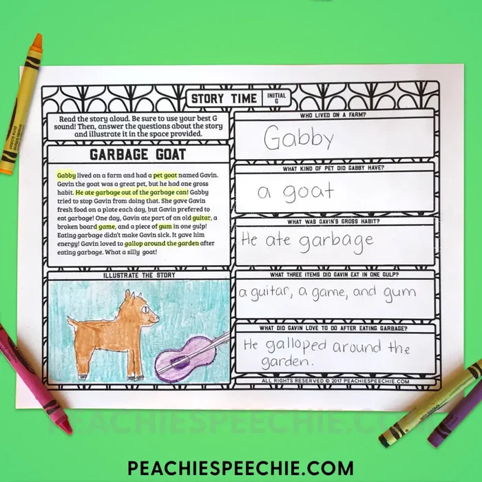 I Can Say the K and G Sounds: Articulation Workbook - Materials peachiespeechie.com
