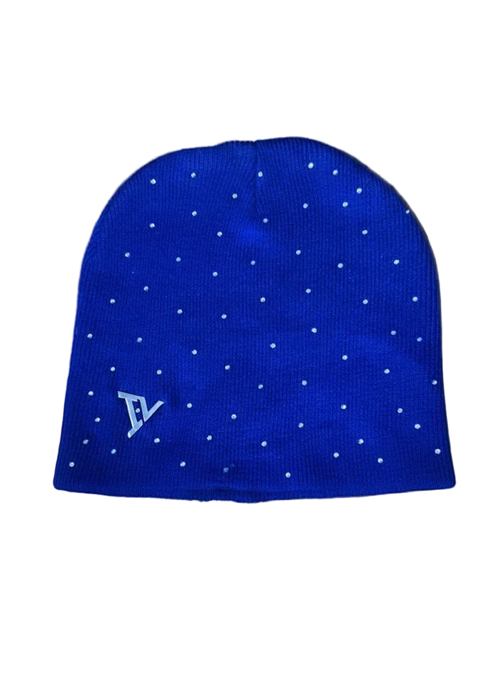 IV BLUE RHINESTONE BEANIE