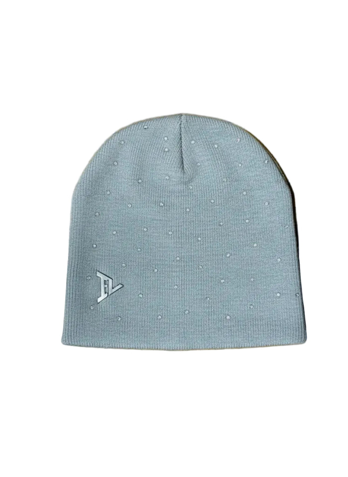 IV GREY RHINESTONE BEANIE