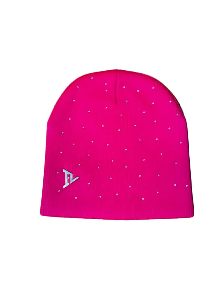 IV PINK RHINESTONE BEANIE