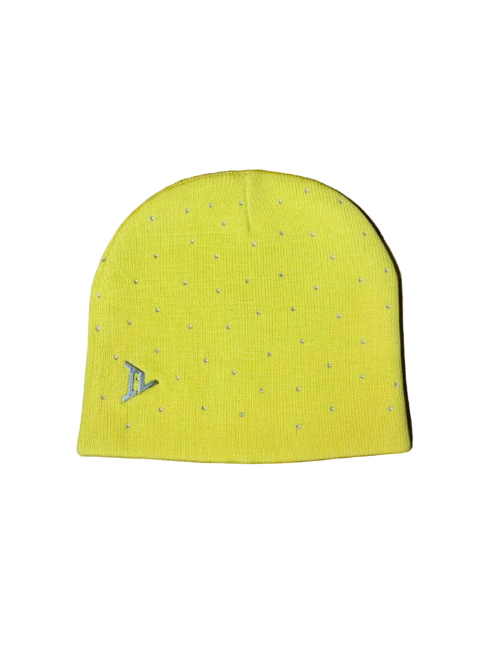 IV YELLOW RHINESTONE BEANIE