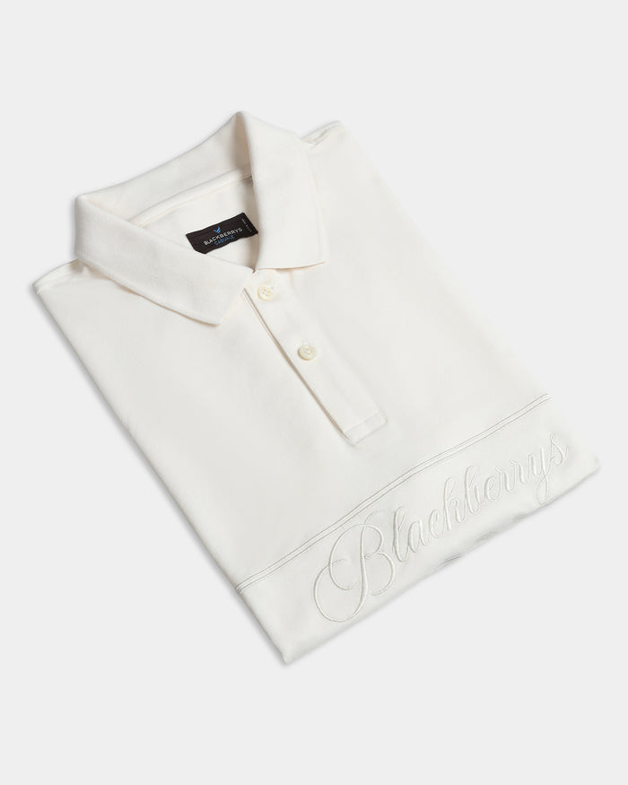 Ivory White Solid Polo - Grand