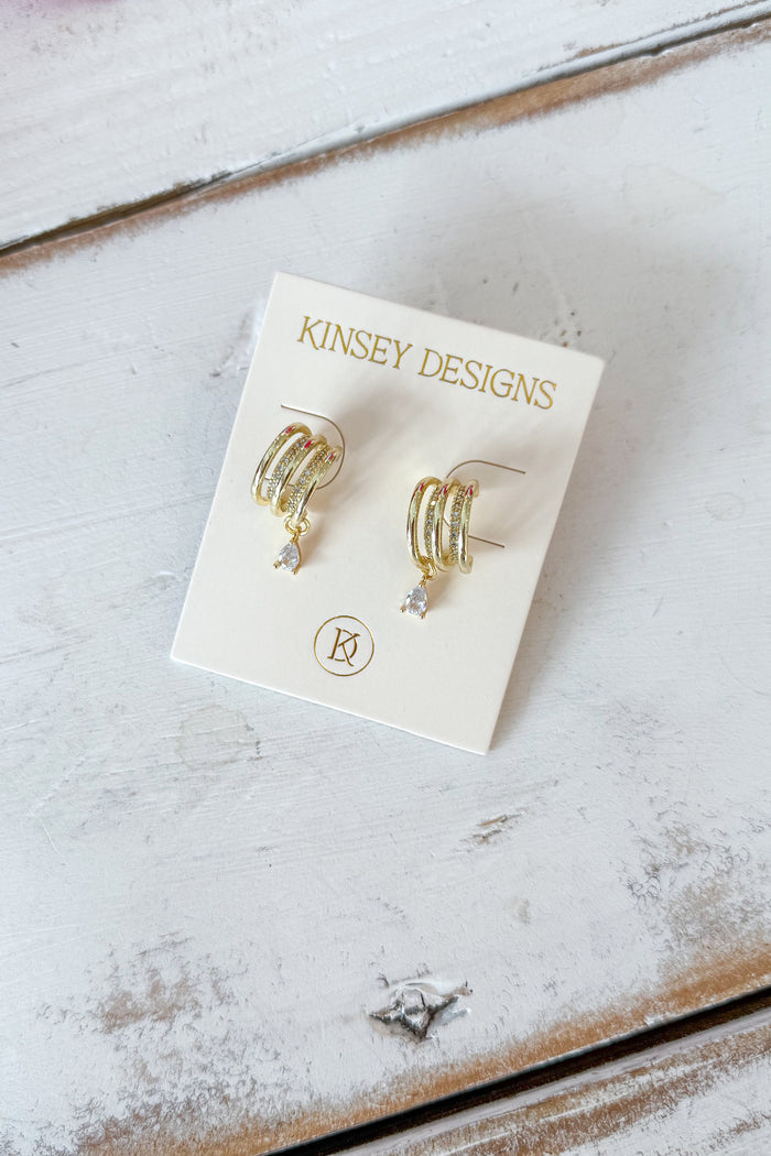 Kaia Teardrop Triple Post Earrings, earring, earrings, dallas boutique, boutique, adeline boutique, jewelry, accessory, accessories