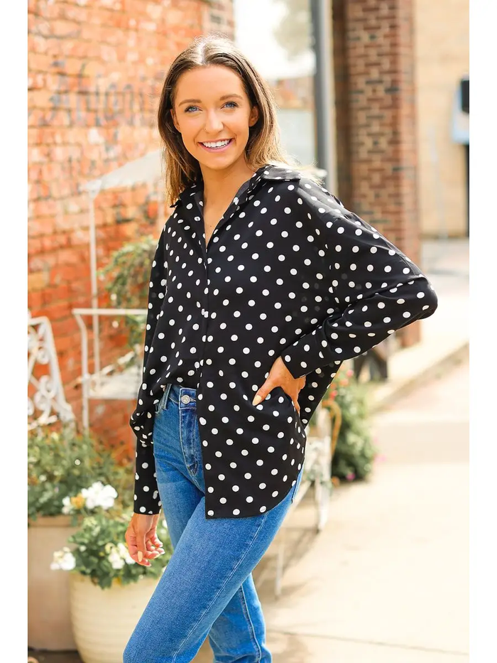 Kathryn Classic Polka-Dot Button-Up