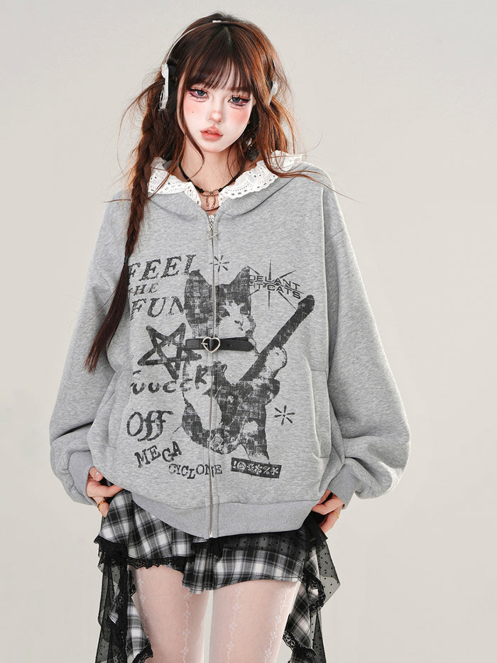 Kitten Lace Hoodie
