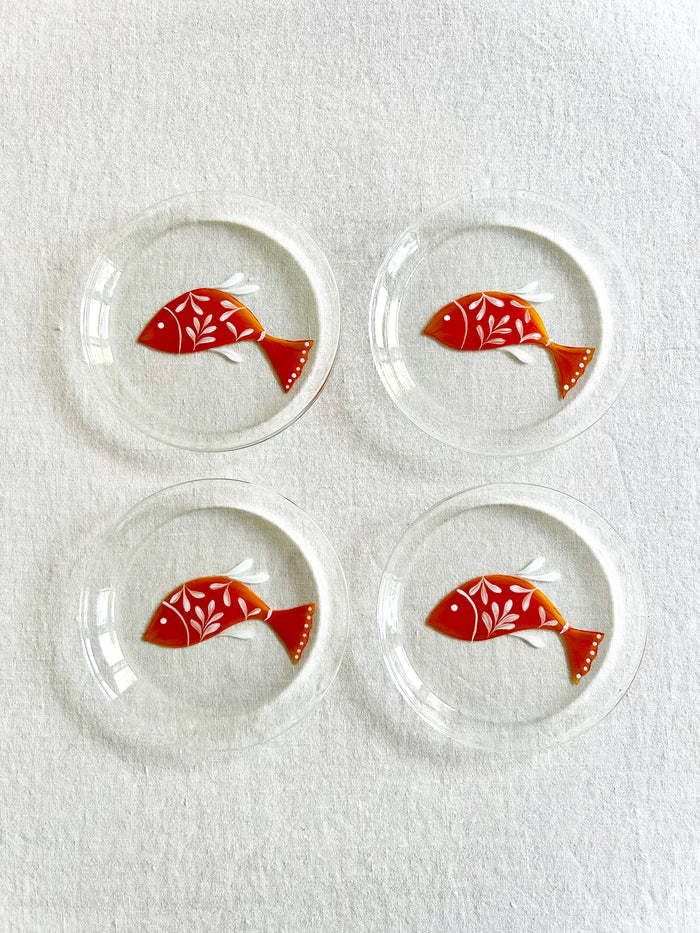 La Playa Bread Plate / Coasters  S/4 - Coral