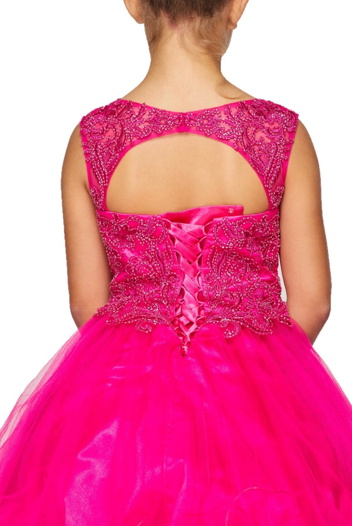 Lace Bead Tulle Satin Party Dress by Cinderella Couture USA AS5080