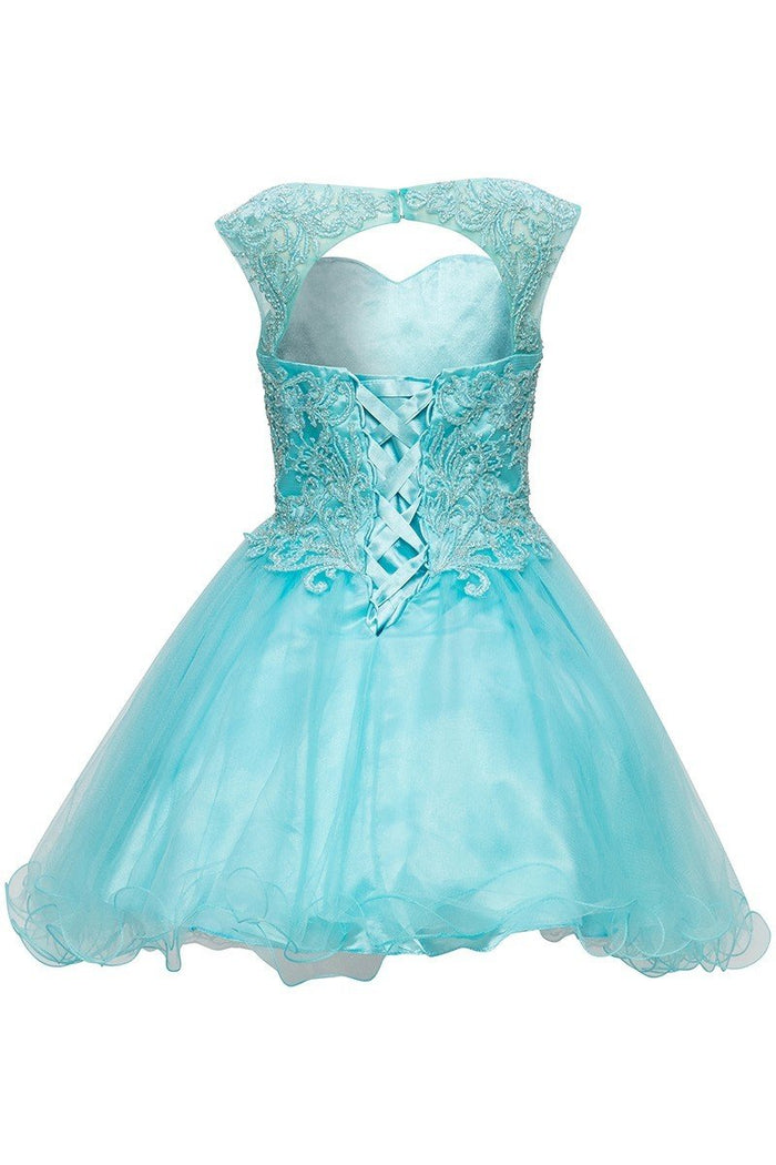Lace Bead Tulle Satin Party Dress by Cinderella Couture USA AS5080