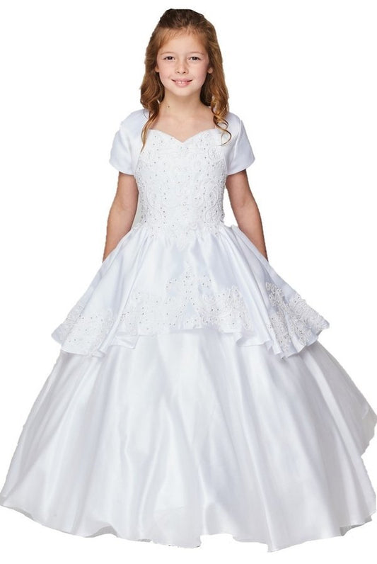 Lace Corset Satin Tulle Girl Mini Quince by Cinderella Couture USA AS8008
