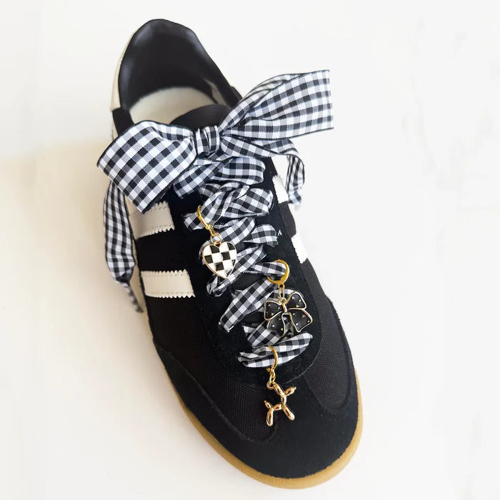Ladybug Sneaker Charm Set – Red Bow, Black Heart & Bow Shoe Accessories