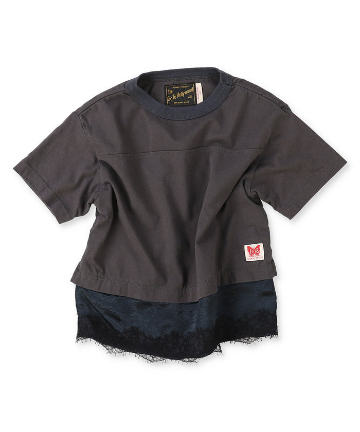 Layered-like Lace Numbering Tee