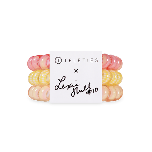 Lexie Hull Edition: Strong-Grip Large Hair Ties – Pink & Yellow 3-Pack