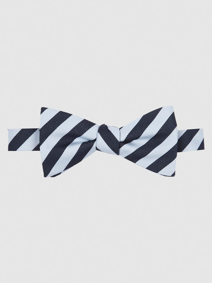 Light Blue Striped Bow Tie
