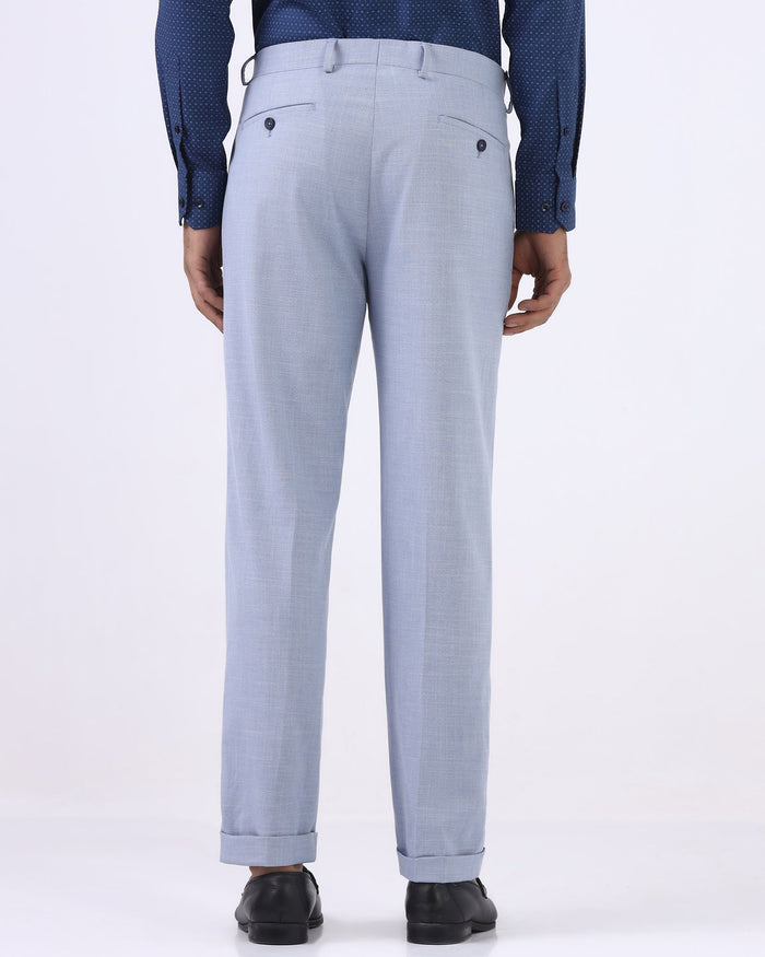 Light Blue Textured Trouser - Marta