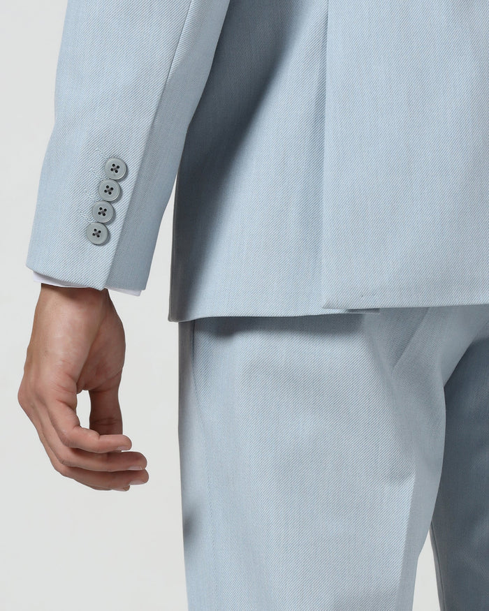 Light Blue Three Piece Solid Suit - Embro